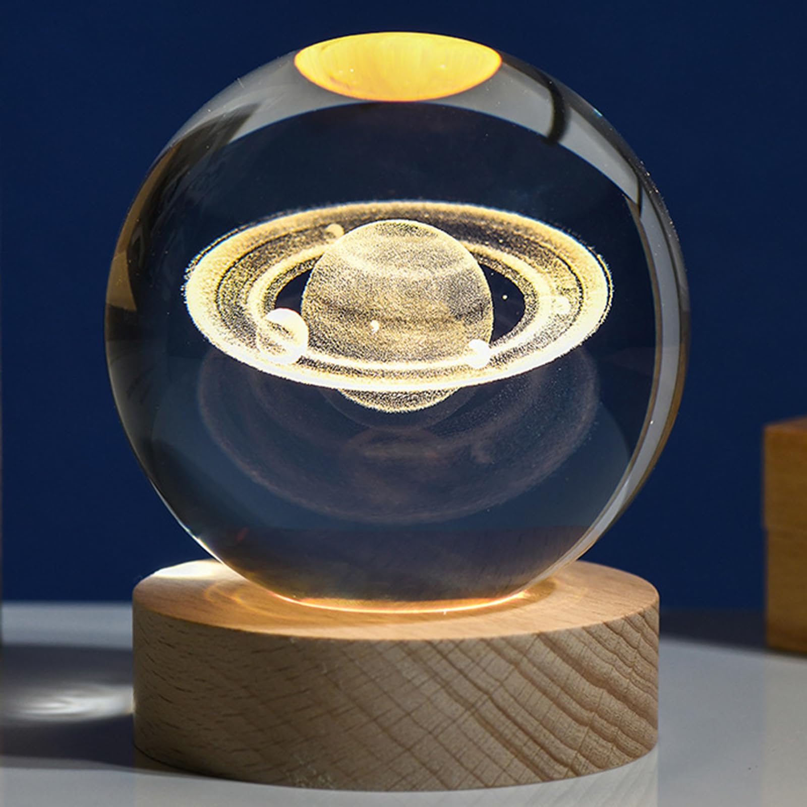 Amazon.com: Linsiter 3D Saturn Crystal Ball Snow Globe 80mm